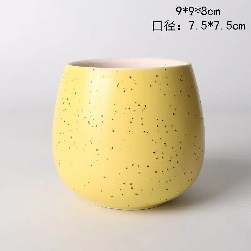 Ceramic Succulent Flowerpot With Hole Small Desktop Decor Mini Fleshy Florets Pots For Home Garden Office Vase Decor