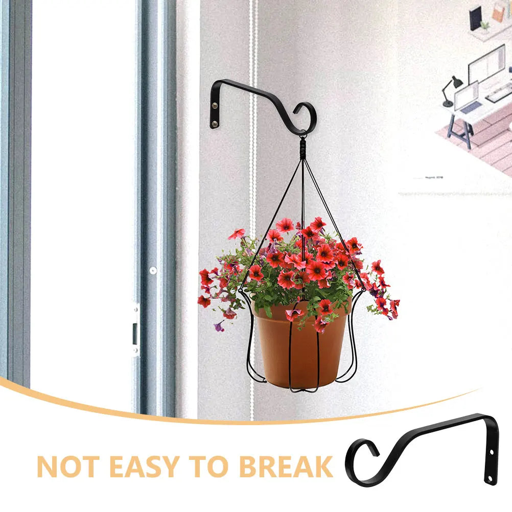 1 set 1 Set Of Hanging Plant Bracket Iron Flower Pot Hook Wall Mount Planter Hanger For Indoor Outdoor Garden Bonsai Wind Chime