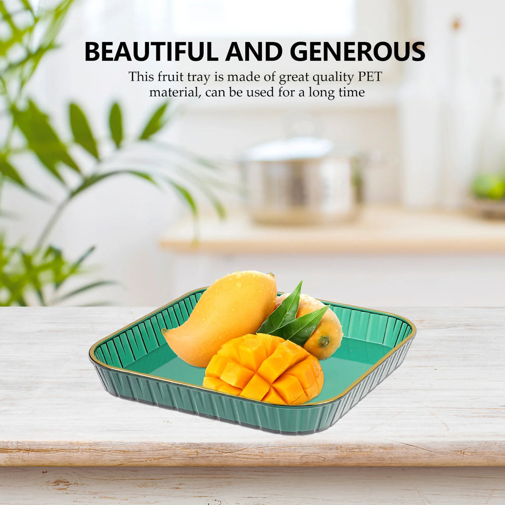 2 Pcs PET Material Fruit Snack Tray Elegant Serving Platters Dessert Container Party Candy Holder Thick Texture Smooth