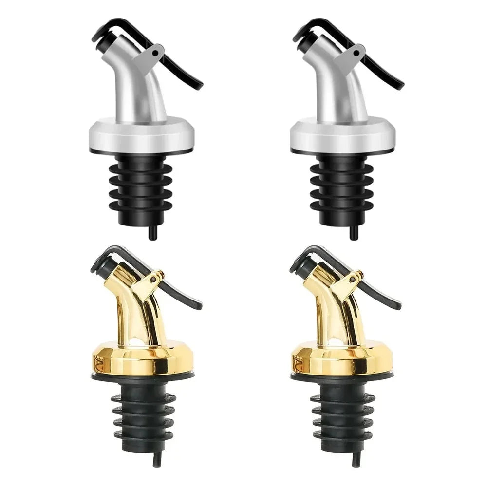 1-4Pcs Oil Bottle Stopper Cap Dispenser Sprayer Lock Wine Pourer Sauce Nozzle Liquor Leak-Proof Plug Bottle Stopper Kitchen Tool