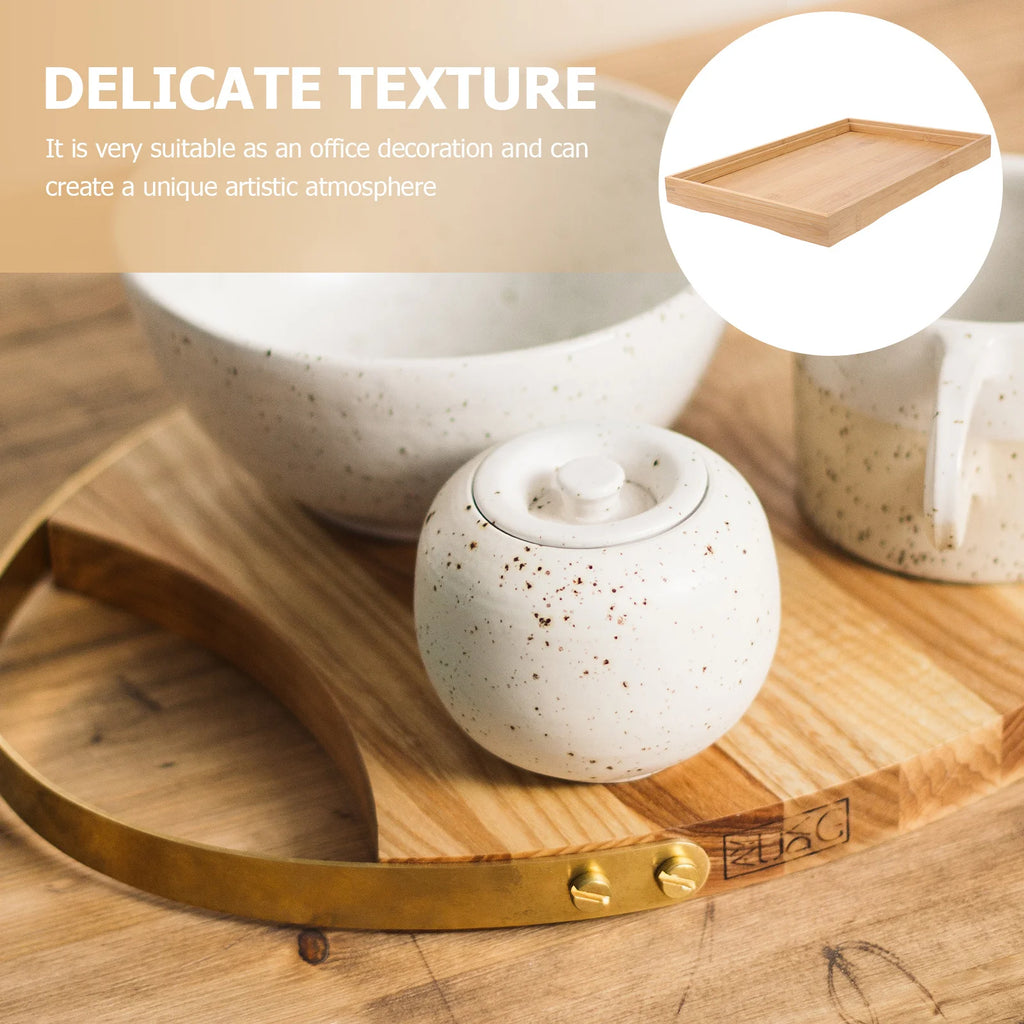 Handmade Square Bamboo Tea Serving Tray Small Bright Color Solid Washable Wooden Plate Pallet Food Flat Tea Pallet Eco