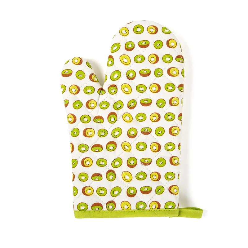 1pcs Microwave Baking BBQ Glove Cotton Cute Oven Mitts Heat Resistant Potholders Non-slip Kitchen Cooking Tools Mitten