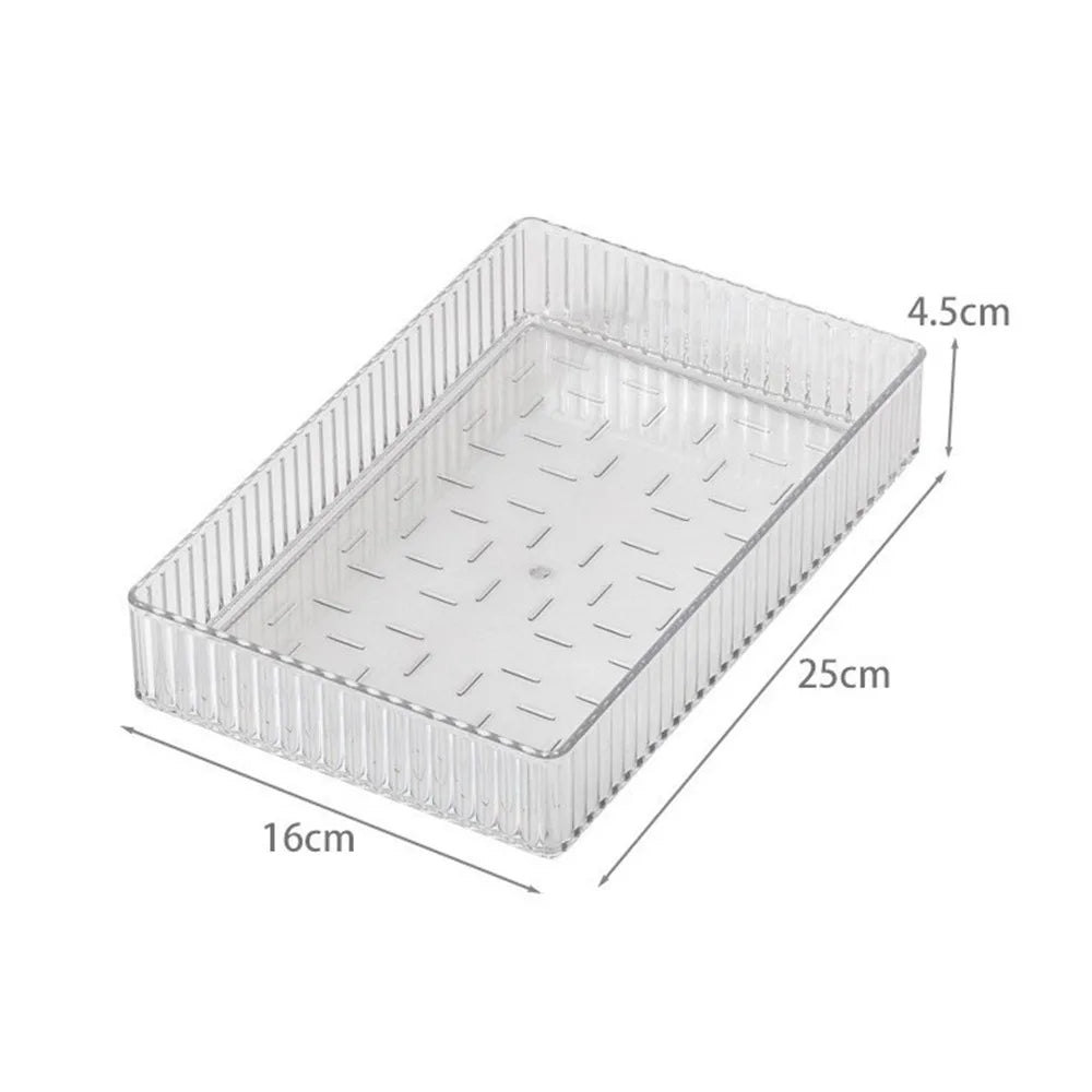 High Quality S/M/L/XL Desk Drawer Organizers Rectangle Transparent Storage Box Plastic Unlimited Makeup Organizer Home Office