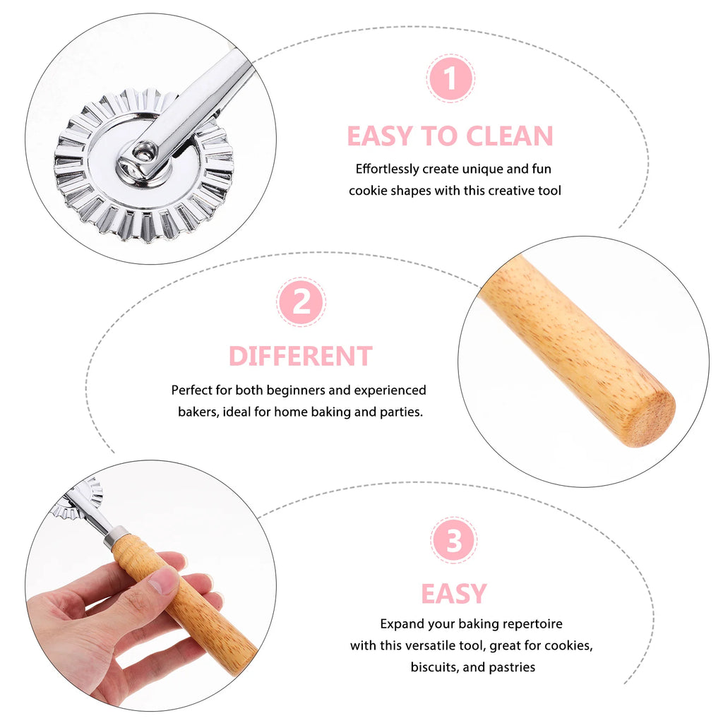 1pc Cookie Stamp Mold Wood Alloy Baking Tool Safe Cutting Edge For Home Party Pastry Baking Supply Kitchen Gadget Dough Roller