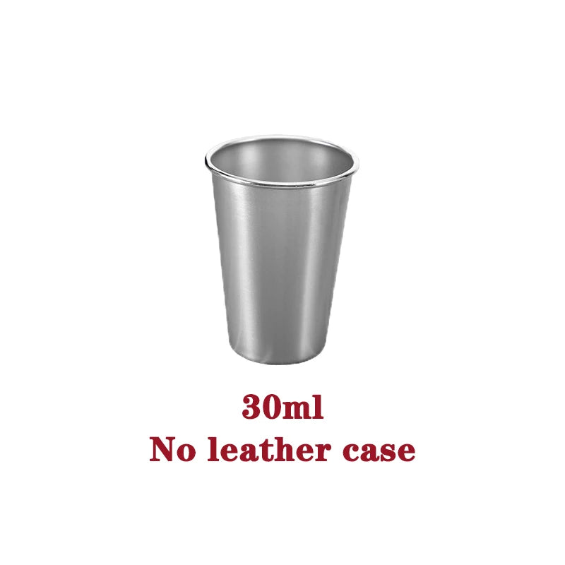 30ml-500ml Stainless Steel Metal Cup Beer Cups White Wine Glass Coffee Tumbler Travel Camping Mugs Drinking Tea Mug Set Outdoor