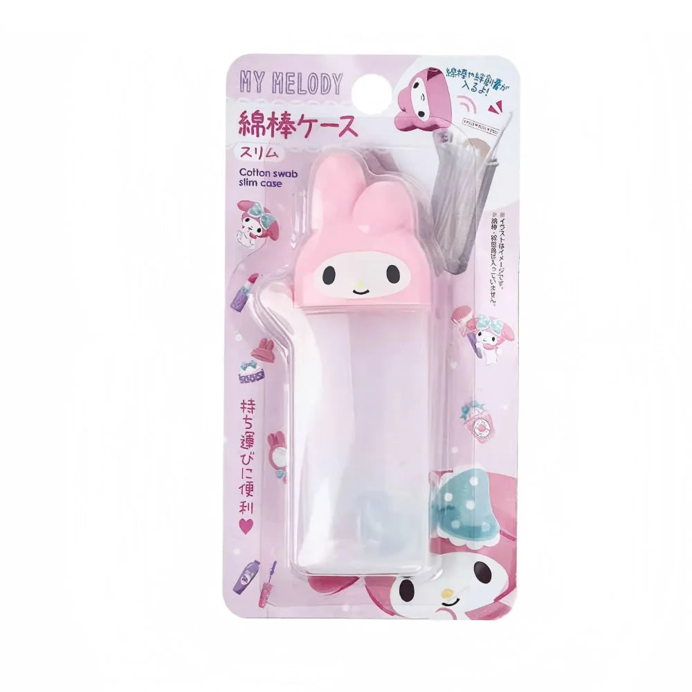 Kawaii Hello Kitty Sanrio Storage Box Anime My Melody Toothpick Cosmetic Swab Storage Box Portable Travel Mini Container Gifts