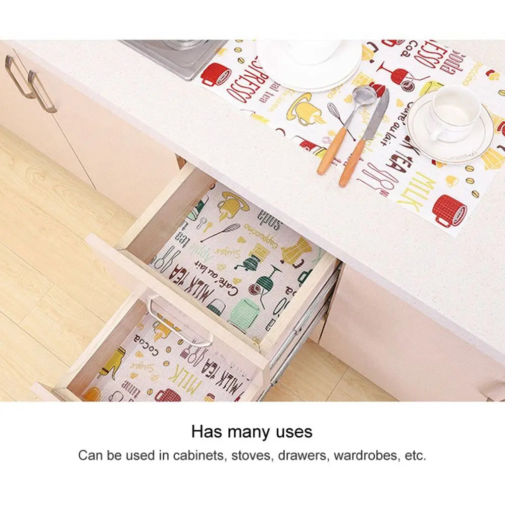 Waterproof 1 Roll Closet Kitchen Accessories Shelf Liners Cabinet Drawer Pad Paper Cabinet Mat Cupboard Placemat Table Mat