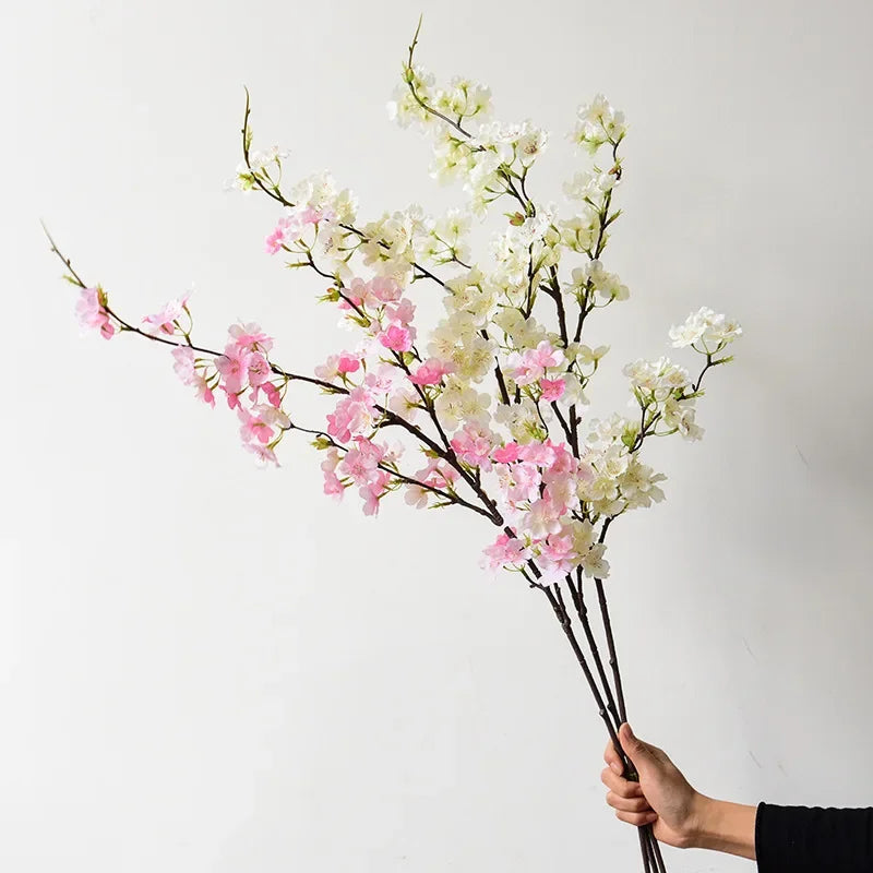109cm Silk Artificial Flowers Fake Cherry Blossom Long Branch Wedding Arch Party Backdrop Home Wall Decor Accessories Photo Prop