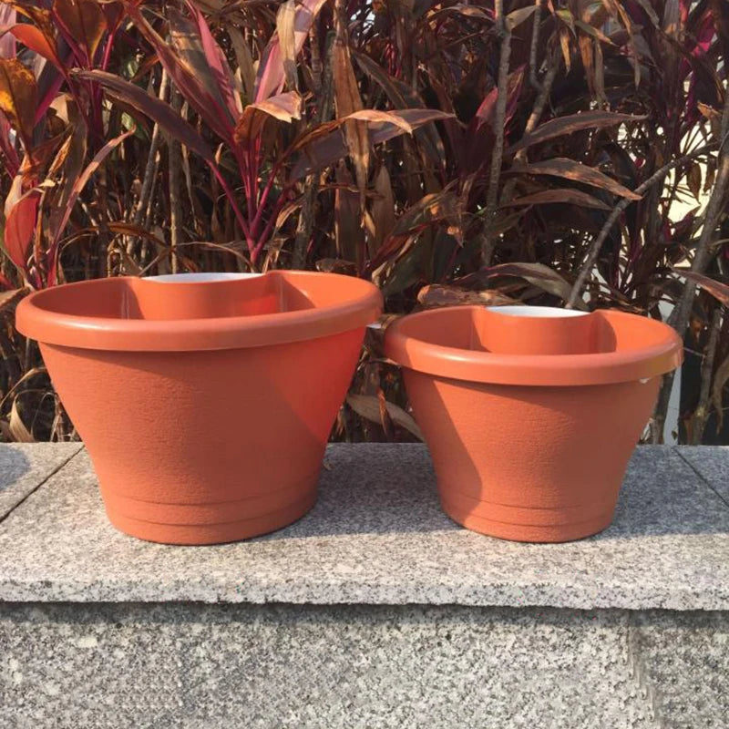 Flower Pot Exquisite Wall-mounted Plastic Wall Hanging Basket Flowerpot For Outdoor Garden Balcony Planter Bucket Home Decor