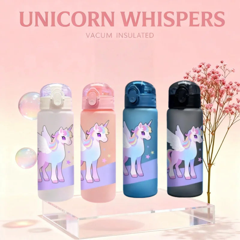 3D Printed 780ml Unicorn Patterns Water Cup with Hand Outdoor Water Bottle,PVC-Free, Leak-Proof, Matte Finish Fade-Resistant