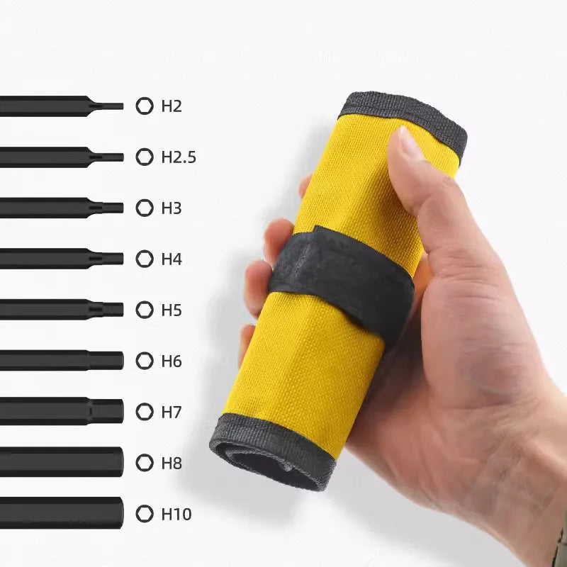 High Spec 1/4" Hexagon Socket Bit 9pcs Impact Allen Key Tool Power Hex Wrench Head SetInner Hexagonal Sleeve Screwdriver Bits