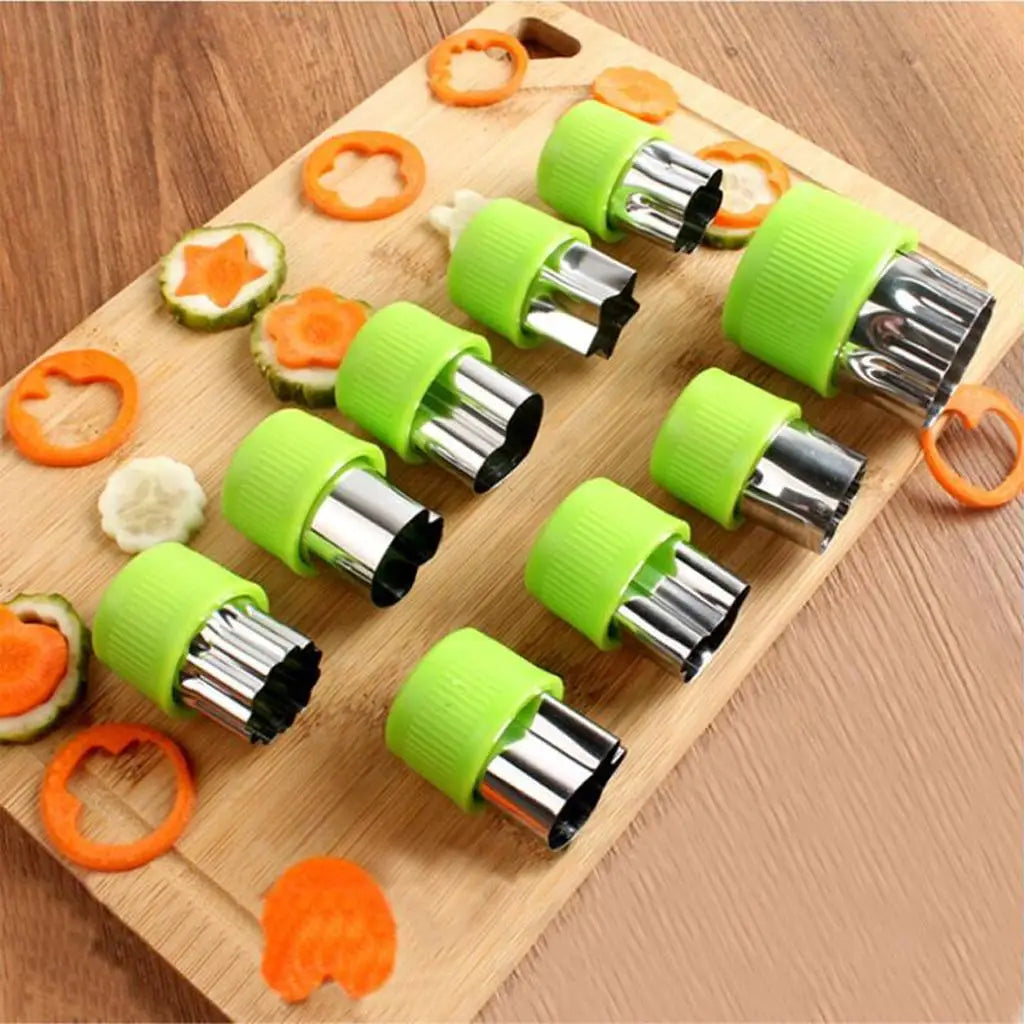 Fruit Cutter Shape Vege Slicer Kitchen Accessories Cooking Tool - 12pcs