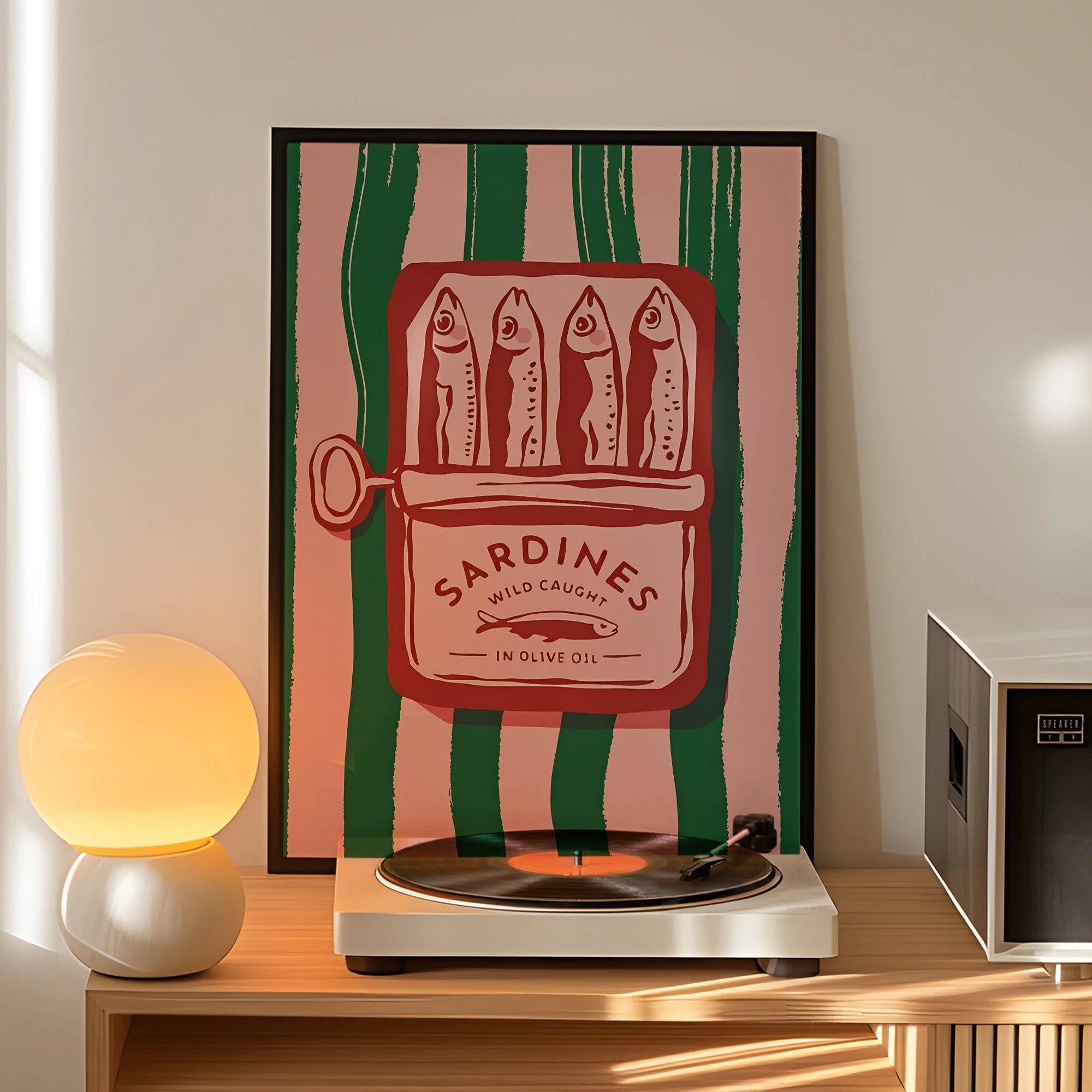Vintage Cartoon Olive Oil Sardines Wall Art Prints Canvas Painting Poster Picture For Living BedRoom Home Decor