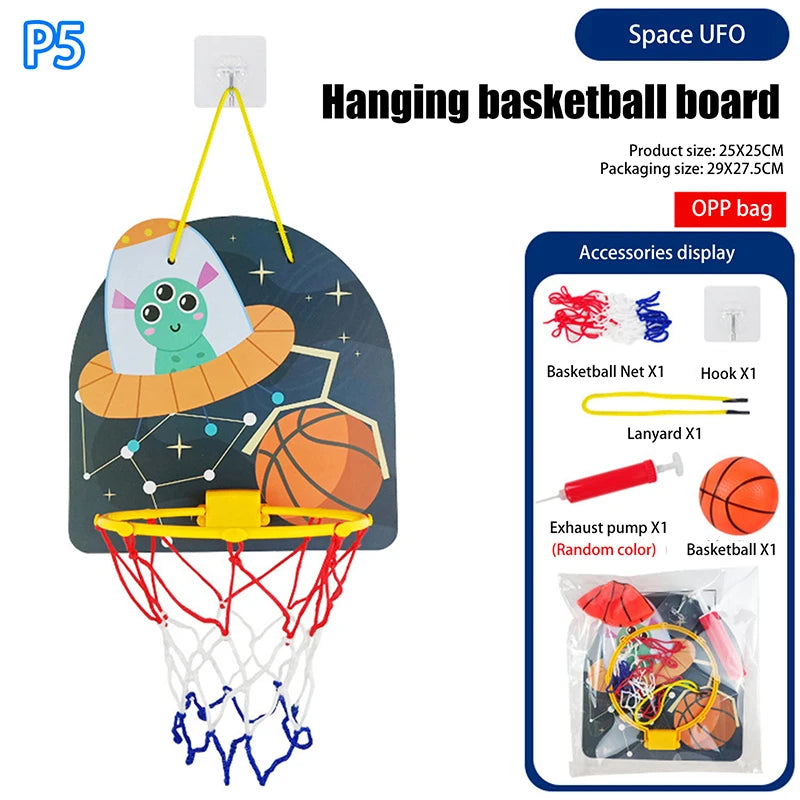 Kids Adjustable Basketball Stands Cute Cartoon Animals Shape Shooting Basket Indoor Outdoor Sport Training Board Game Children