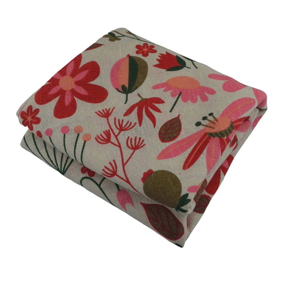 Printed Linen Cotton Fabric Cloth For Curtain Christmas Home Tablecloth Table Runner Pillow Cushion Handwork Sewing Placemat Bag