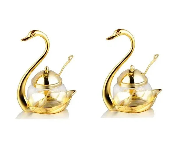 Top Aluminum Alloy Condiment Pot Seasoning Container Spice Glass Jar Salt Sugar Bowl Pepper Coffee Storage Organizer WF