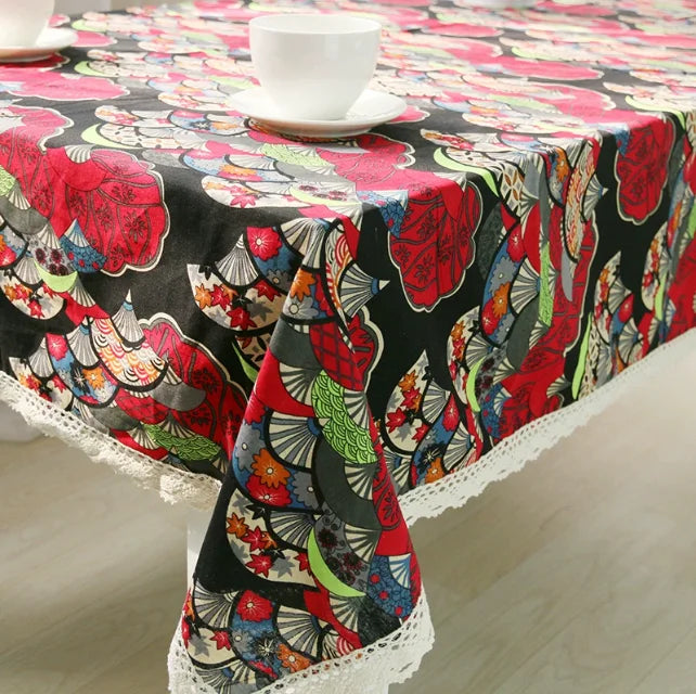 Printed Small Daisy Flower Tablecloth Linen Table Cloth Tasse Lace Rectangular Wedding Banquet Outdoor Home Manteles Table Cover