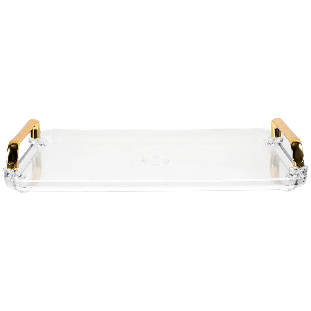 Rectangle Tray Transparent Small Storage Serving Tray for Coffee Tea Party Dessert Snacks Fruit Accessories Daily Use Household