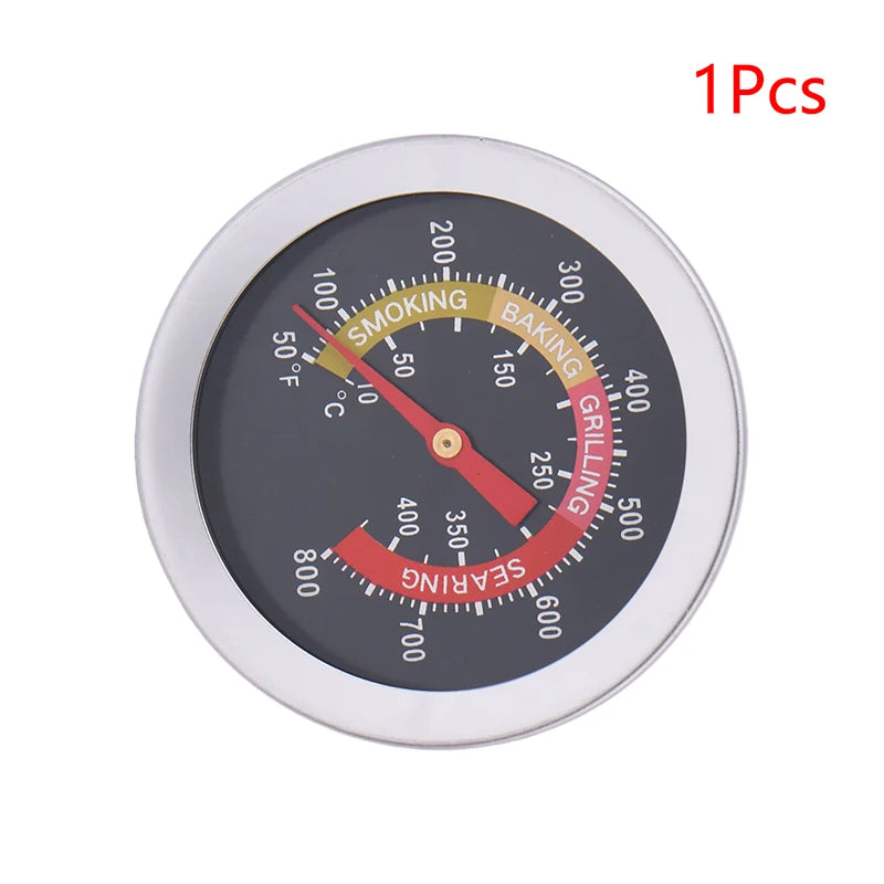 52mm Metal BBQ Grill Thermometer- Stainless Steel Large Dial Oven Temperature Gauge Easy-Read for Meat Cooking
