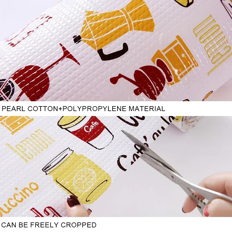 1 Roll Can Cut Table Mat Drawers Cabinet Shelf Liners Cartoon Cupboard Placemat Waterproof Oil Thickened Kitchen Stickers