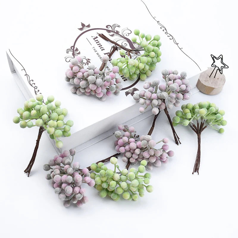 6PCS Artificial Plants Cheap Vases for Home Decoration Accessories Diy Gifts Box Scrapbooking Wedding Decorative Flowers Wreaths