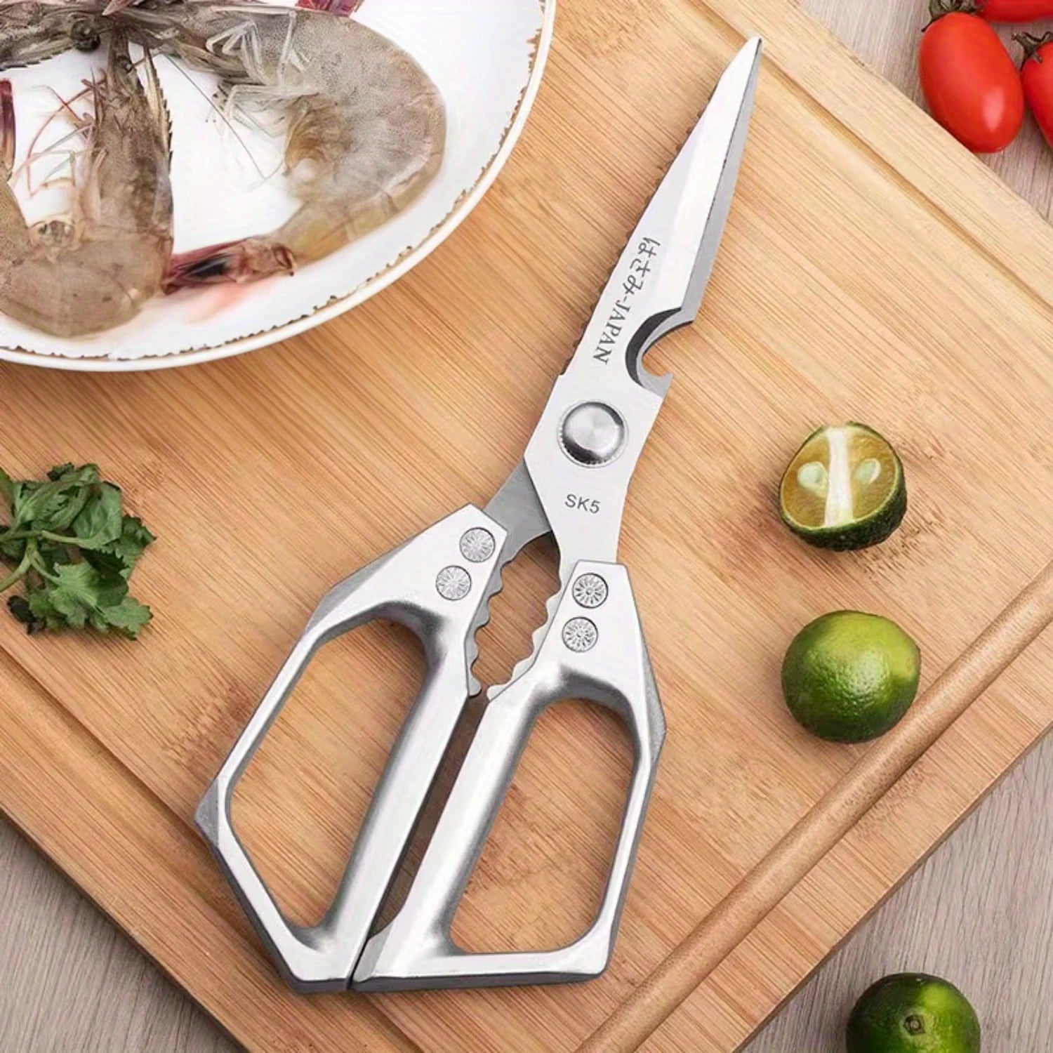 Ultra-Sharp Stainless Steel Kitchen Scissors - Poultry Shears & Fish Bone Remover - Multifunctional Meat & Food Cutter - Essenti