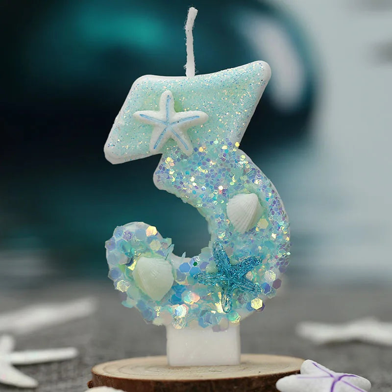 Digital candle ocean beach starfish creative birthday party decoration