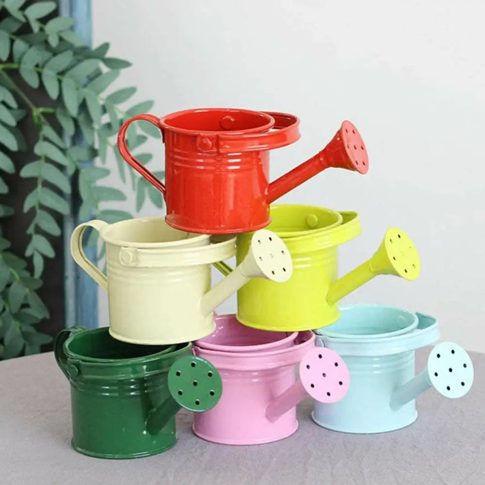 New Metal Watering Can Garden Flower Kettle Mini Small Water Spraying Pot Sprinkle with Large Capacity For Kids Adult