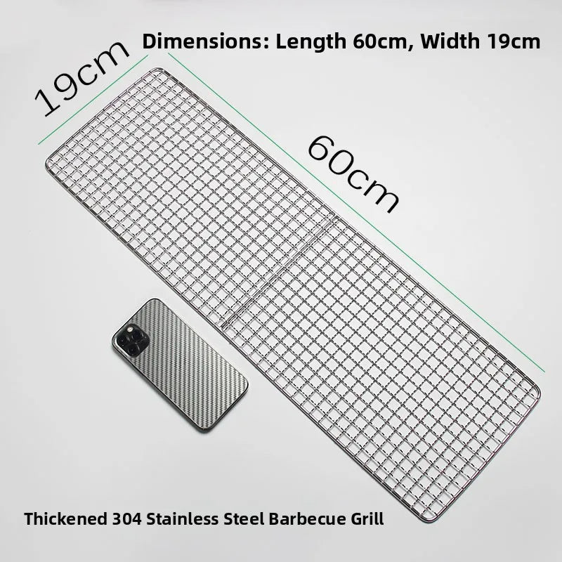 Thiened Rectangular Me BBQ ill Net 304 Stainl Steel Drng Net Barbecue Wire Me for Outdoor Kitchen Cooking Tools