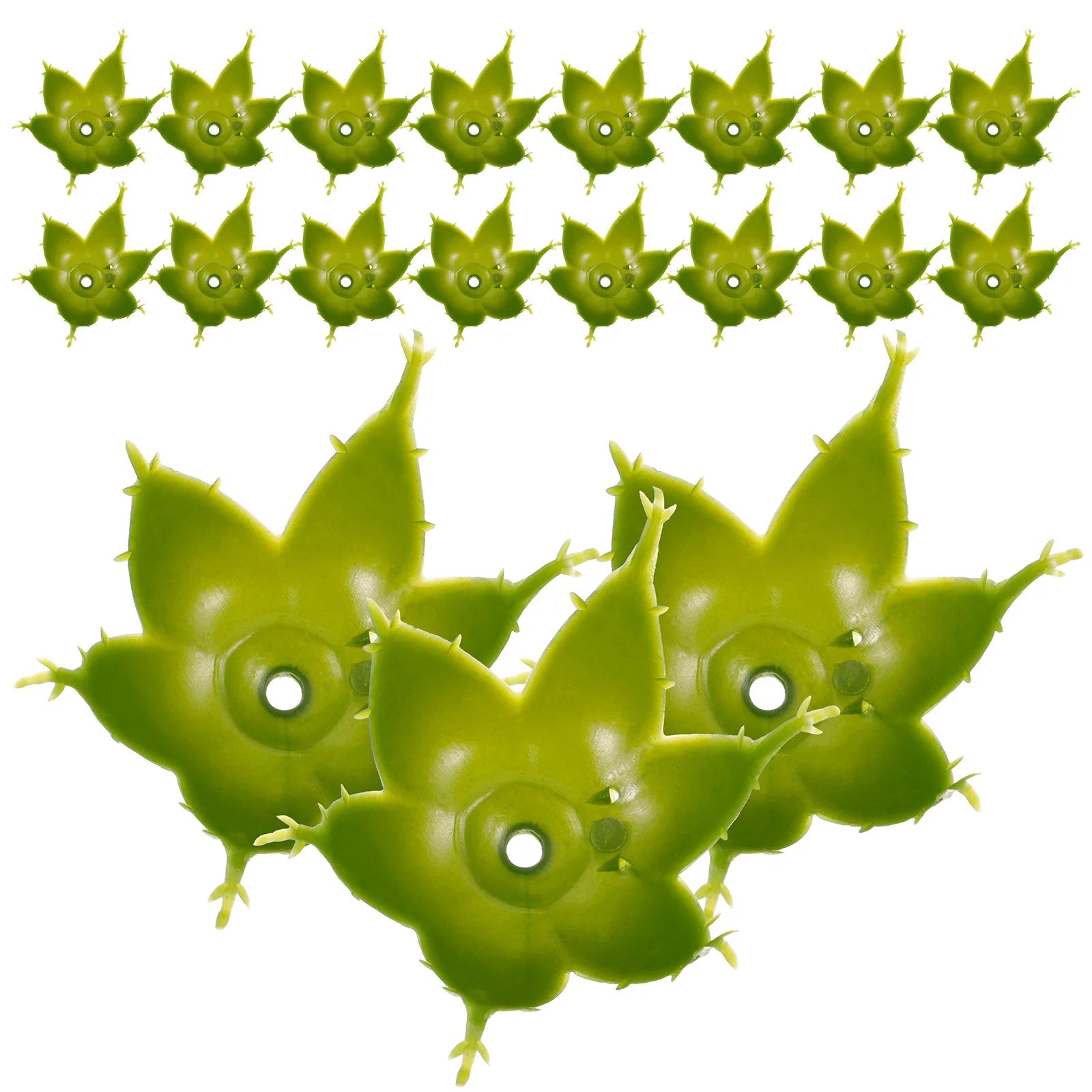 100Pcs Flower Calyxes Plastic Fake Artificial Rose Calyx Sepals DIY Craft Materials for Flower Stems Receptacles