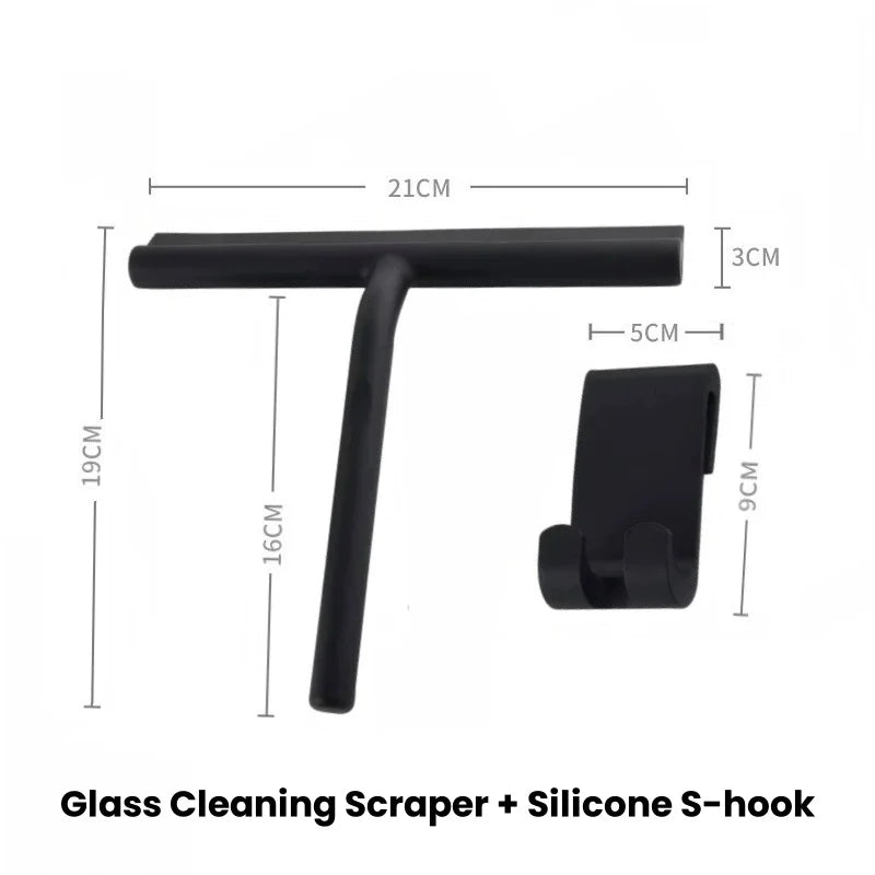 Shower Squeegee Household Window Glass Cleaning Scraper with Silicone Holder Bathroom Mirror Wiper Scraper Bathroom Accessories