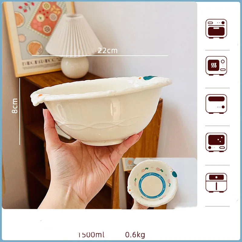 Korean Style Vegetable Plate Househole Underglaze Colored Ceramic Fruit Plate Fish Dish Vinger Dish Kitchen Tableware Set