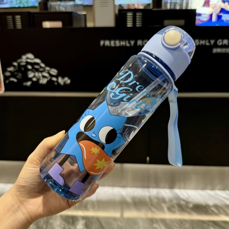 700ML Cartoon Water Bottle Kids With Straw Leakproof Portable Drinkware For School Travel Children Gift， Perfect for Holidays