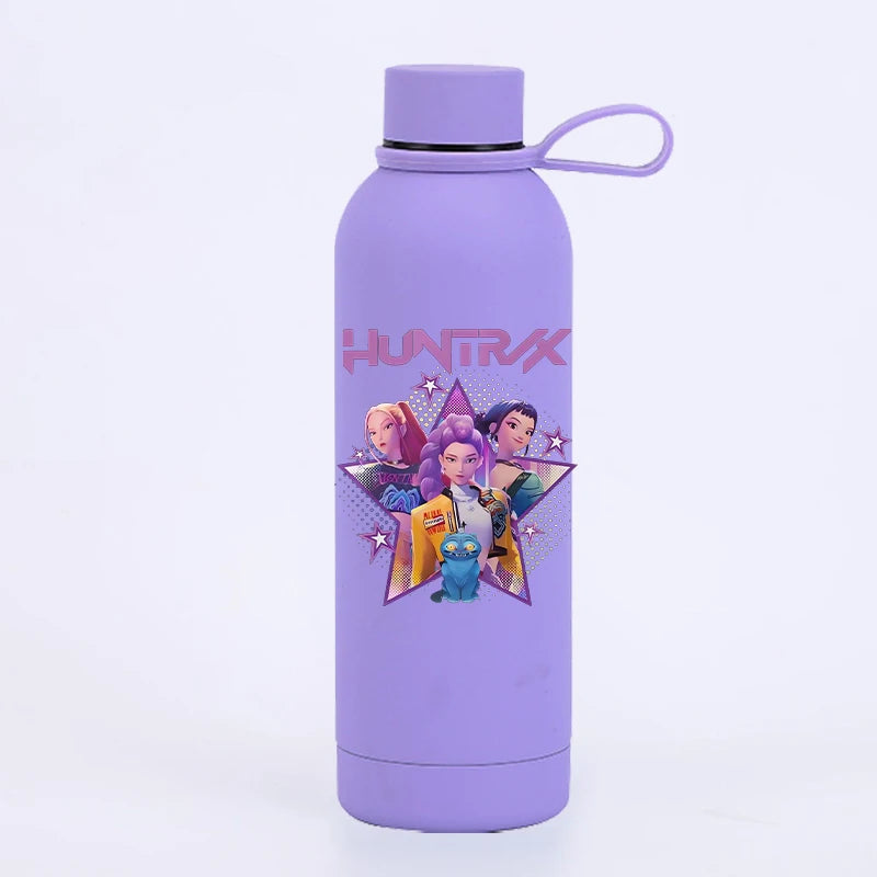 K Pop Demon Huntersd Water Bottles Kawaii Cartoon Thermos Bottle Kids Winter Outdoor Sports Water Cup Children Christmas Gifts