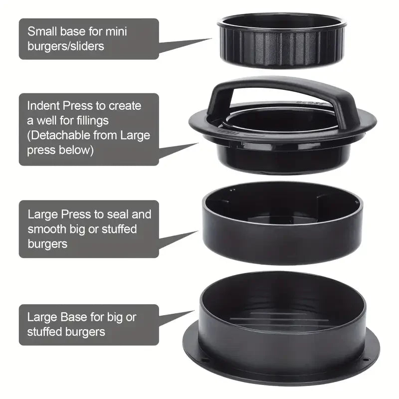 Versatile Manual Meat Press,Hamburger Patty Maker with 100P Burger Paper for BBQ Non-Stick Sliders for Perfect Homemade Burgers