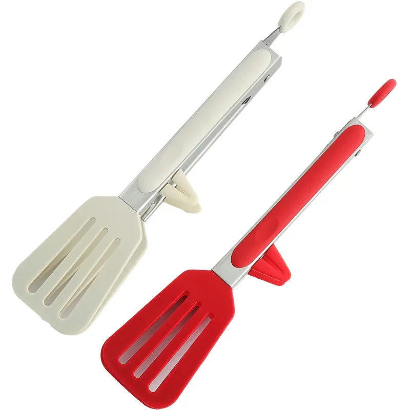 Kitchen Cooking Tools Non-Stick Kitchen Tongs Stainless Steel Handle Utensil Pizza Bread Steak Clip Salad Serving BBQ Tongs
