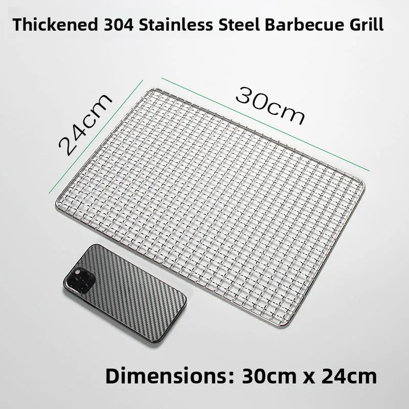 Thiened Rectangular Me BBQ ill Net 304 Stainl Steel Drng Net Barbecue Wire Me for Outdoor Kitchen Cooking Tools