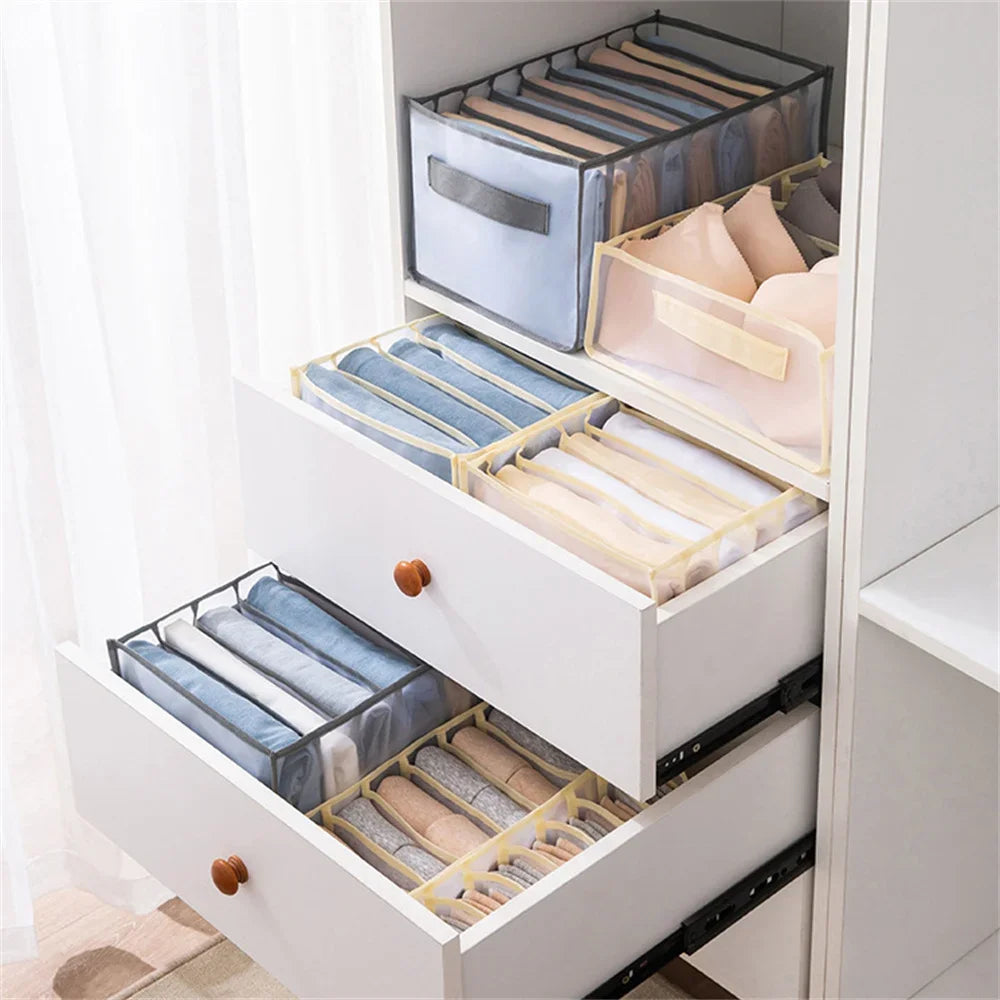 1pc Underwear Drawer Organizer Storage Box Foldable Closet Organizers Drawer Divider Storage Boxes For Underpants Socks Bra