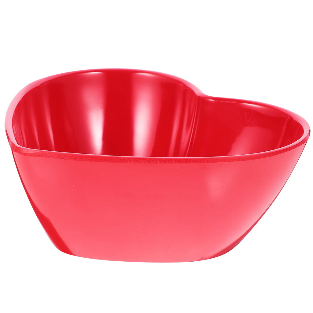 Heart Shaped Salad Bowl Red Premium Melamine Lightweight Non-Slip Bowl For Party Camping Bbq Picnic Household Kitchen