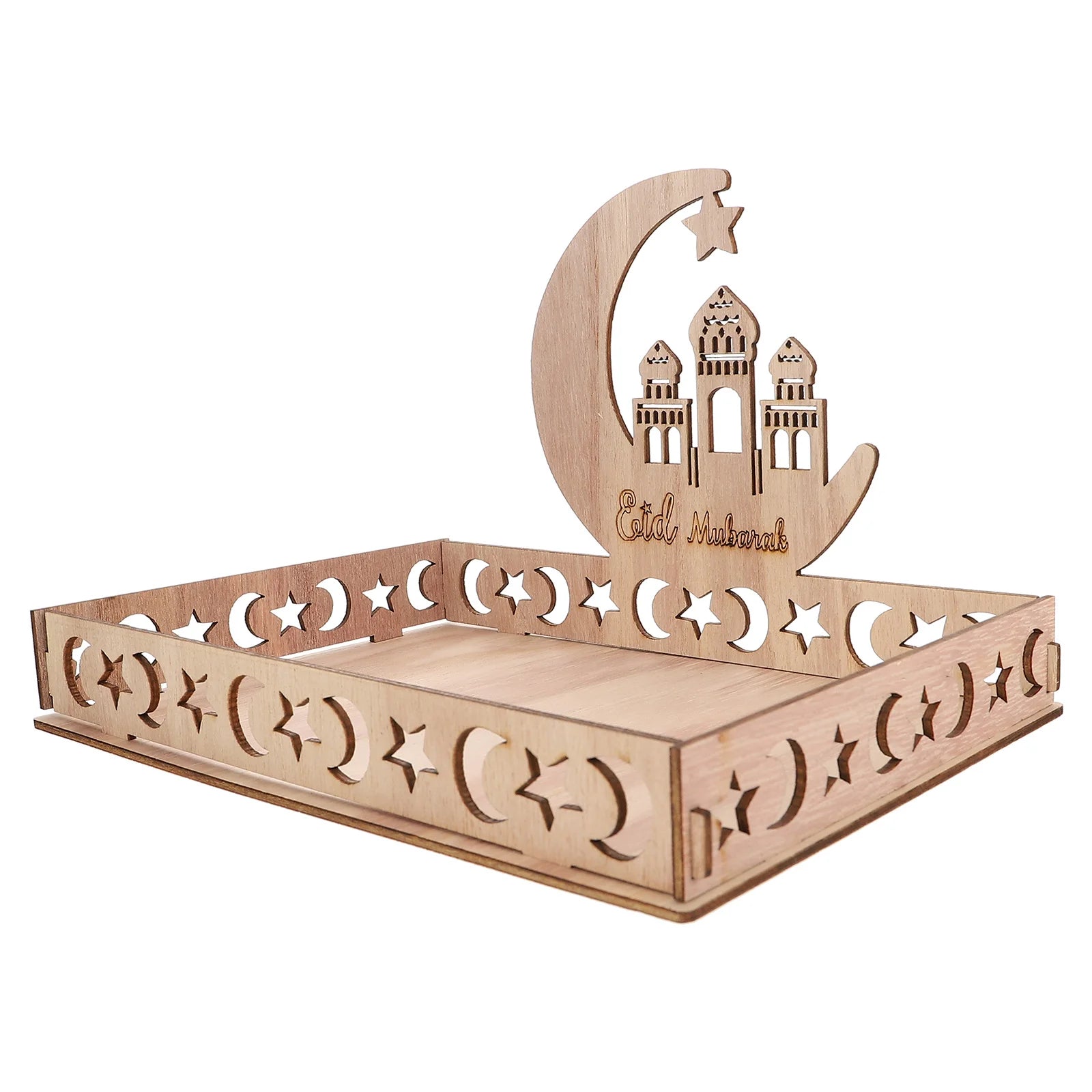 Sweet Treats For Eid Wooden Dessert Serving Tray Ramadan Festival Decor Snacks Storage Dried Fruits Tray Home Party