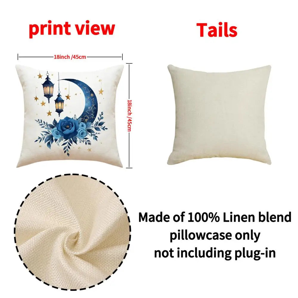 Eid Mubarak Pillowcase Decor for Home Sofa Cushion Cover Islamic Ramadan Kareem Decoration Mosque Muslim Pillow Cover Gifts