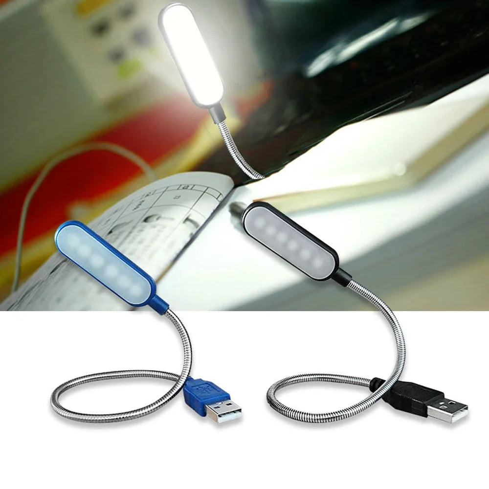 Portable USB LED Notebook PC Mini Book Light Reading Light Table Lamp Flexible 6leds USB Lamp for Power Bank Laptop Computer