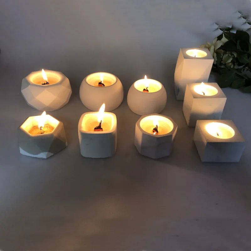Round Concrete Candle Jar Silicone Mould Diy Handmade Succulent Cement Planter Resin Silicone Mold Gypsum Storage Box Home Decor