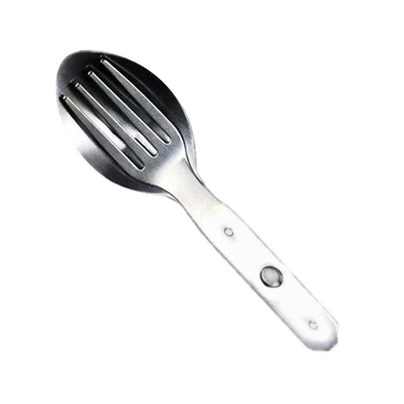 New 2-in-1 Fork Dessert Spoon Cutlery Set For Outdoor Camping And Picnics Portable Durable Stainless Steel Mini Fork Spoon