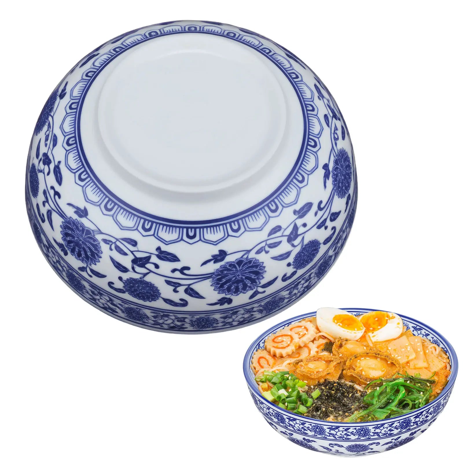 1Pcs Chinese Style Ceramic Bowls Blue and White Porcelain for Hot Cold Meals Soups Noodles Salads Fruits Ceramic Bowl