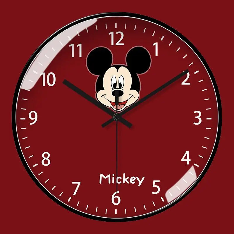 Living room wall clock creative Mickey and Minnie cartoon kawaii children's bedroom wall clock cartoon silent quartz clock