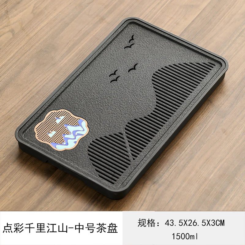 Chinese Style Aesthetics Tea Tray Kung Fu Light Luxury Lounge Creative Modern Tray Gift Serving Ceremony Bandejas Home Products