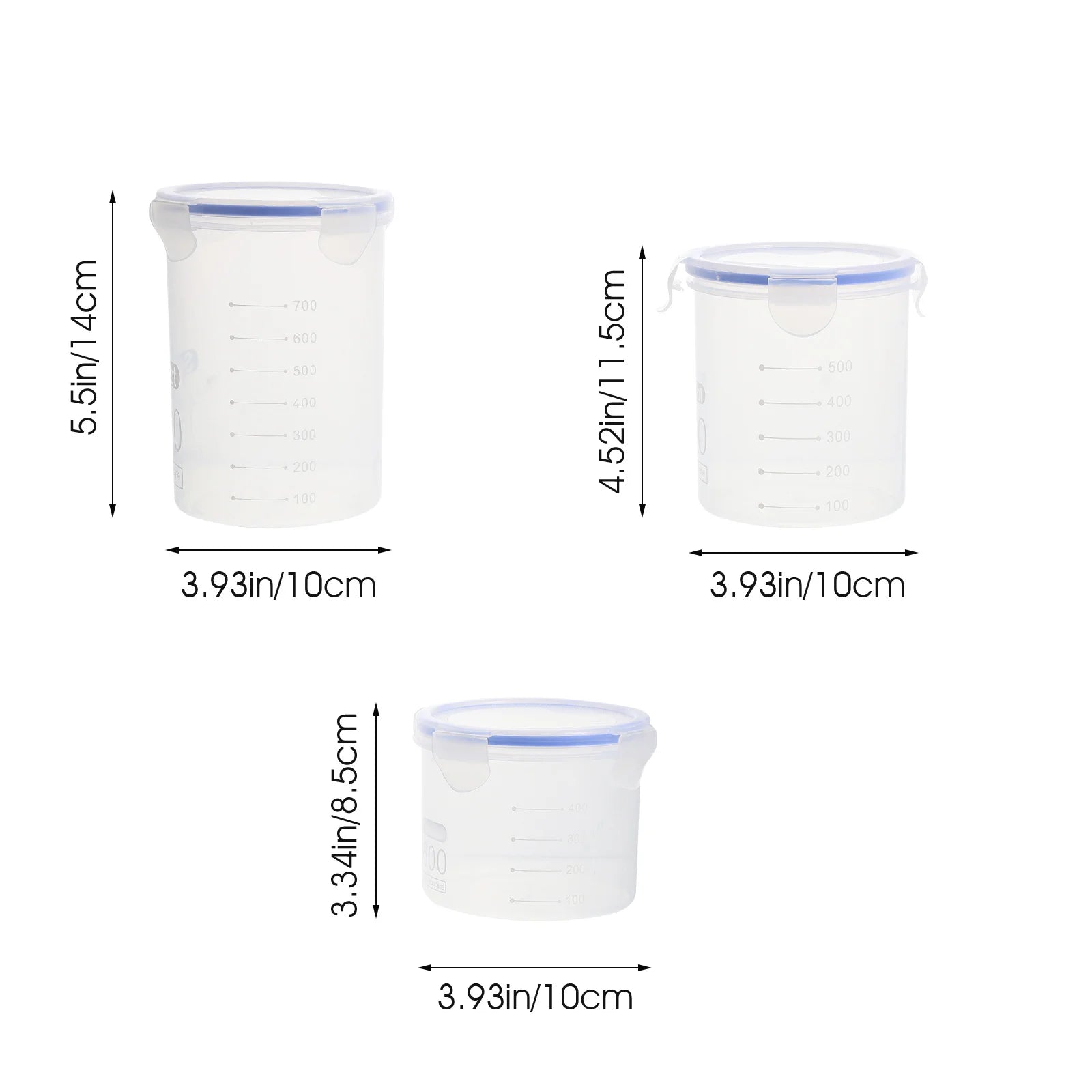 6Pcs Sealed Storage Jars Plastic Airtight Food Containers Grain Storage Canisters Kitchen Food Preservation Plastic Sealed Jar
