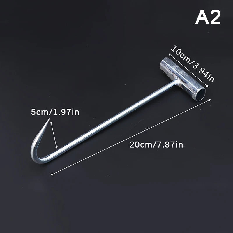 Kitchen Sausage Bacon Meat Processing T Hooks T-Handle Meat Boning Hook For Kitchen Butcher Shop Restaurant BBQ Tool