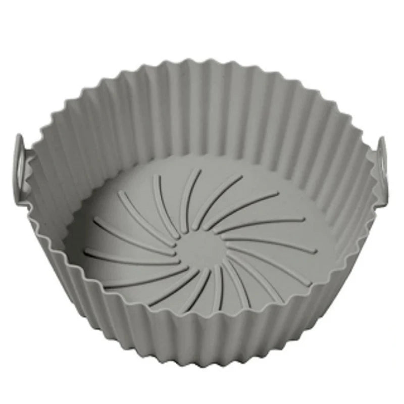 1Pcs Silicone Air Fryer Oven Baking Tray Pizza Fried Chicken Basket Pad Air-fryer Pot Food Plate Reusable Airfryer Pan Liner